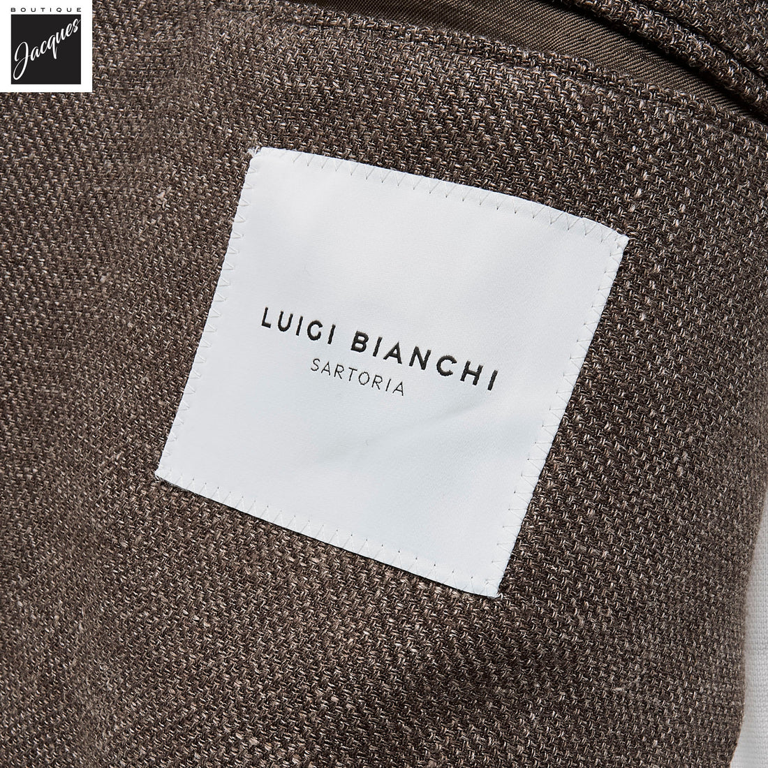 Brown Solid Drago Linen-Wool Dream Fit Sport Jacket - Luigi Bianchi - Boutique Jacques International