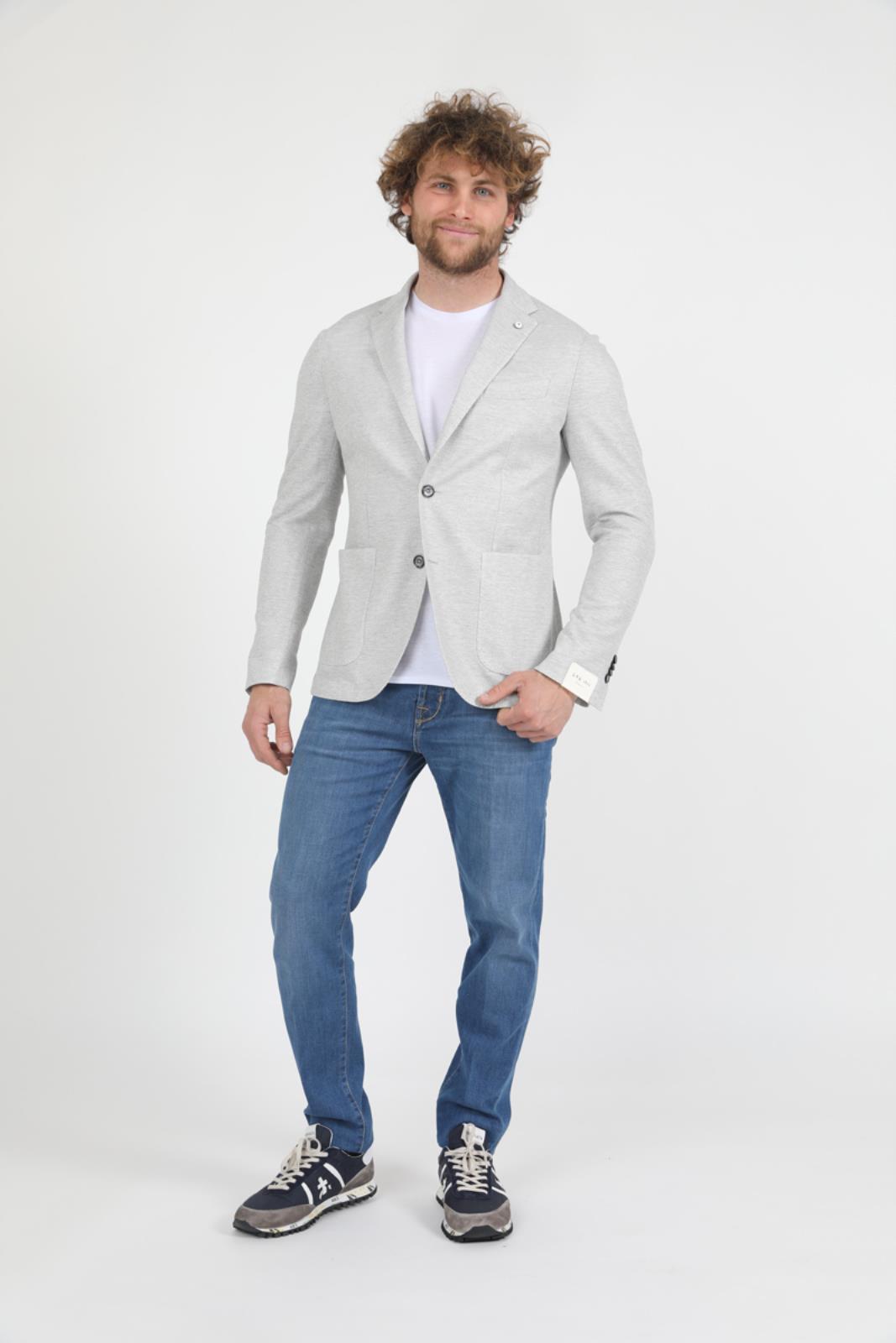 Light Gray Unconstructed Jacket - LBM 1911 - Boutique Jacques Last Call