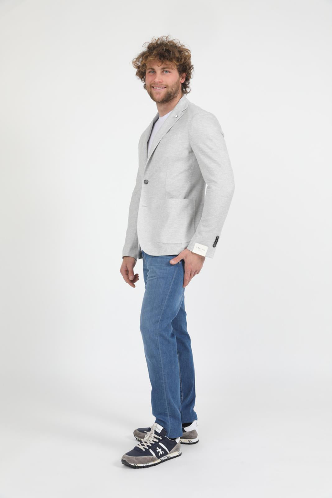 Light Gray Unconstructed Jacket - LBM 1911 - Boutique Jacques Last Call