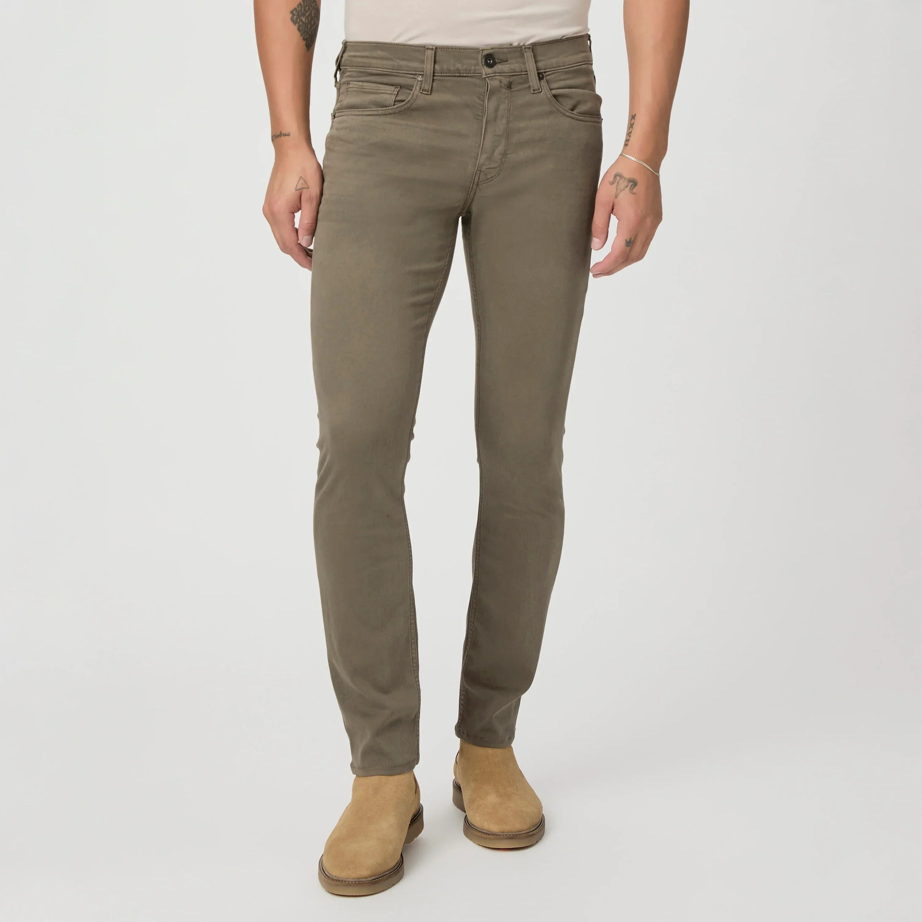 Lennox - Vintage Weathered Mushroom - Slim Fit Five Pocket Jean - PAIGE - Boutique Jacques Last Call