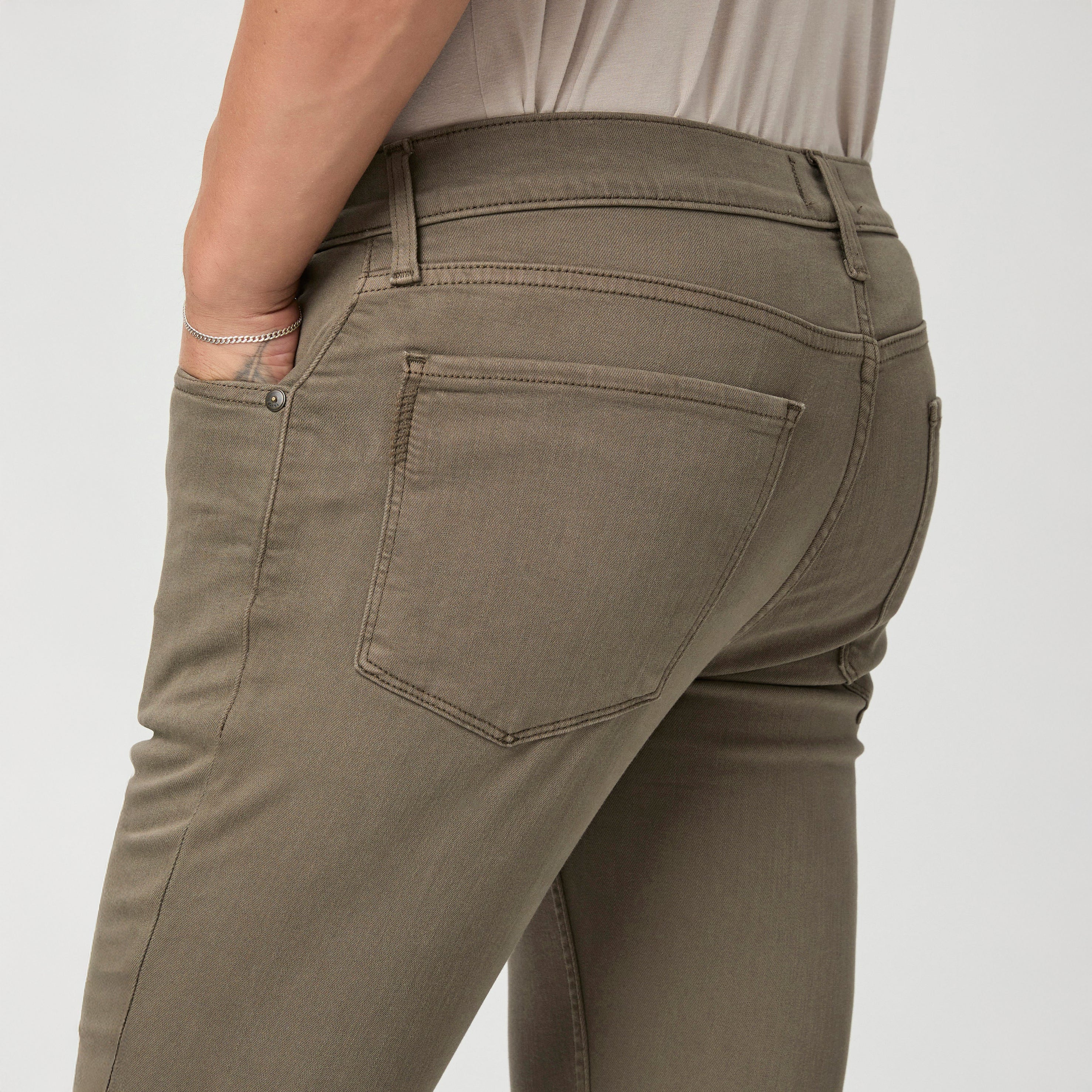 Lennox - Vintage Weathered Mushroom - Slim Fit Five Pocket Jean - PAIGE - Boutique Jacques Last Call
