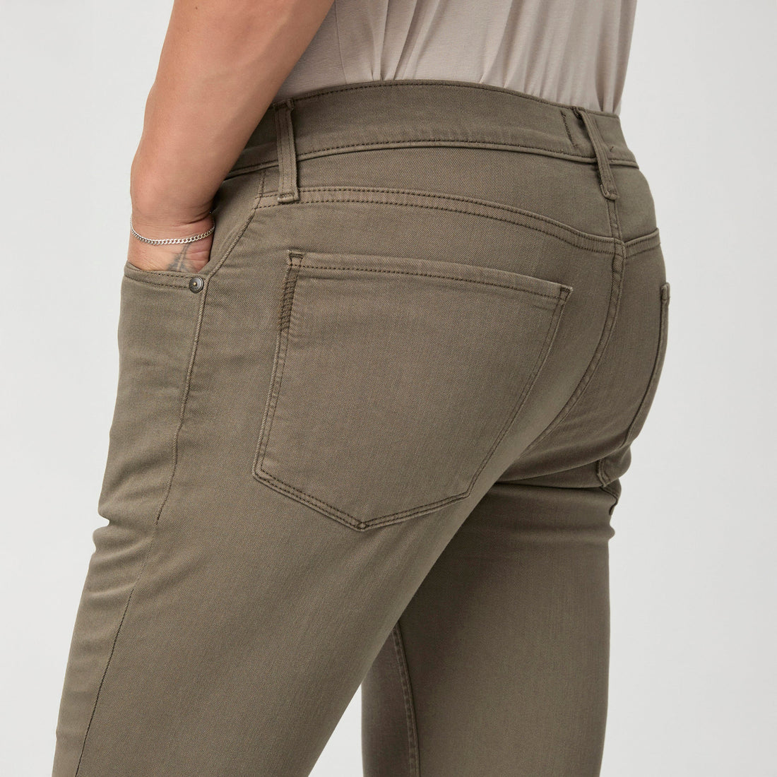 Lennox - Vintage Weathered Mushroom - Slim Fit Five Pocket Jean - PAIGE - Boutique Jacques Last Call
