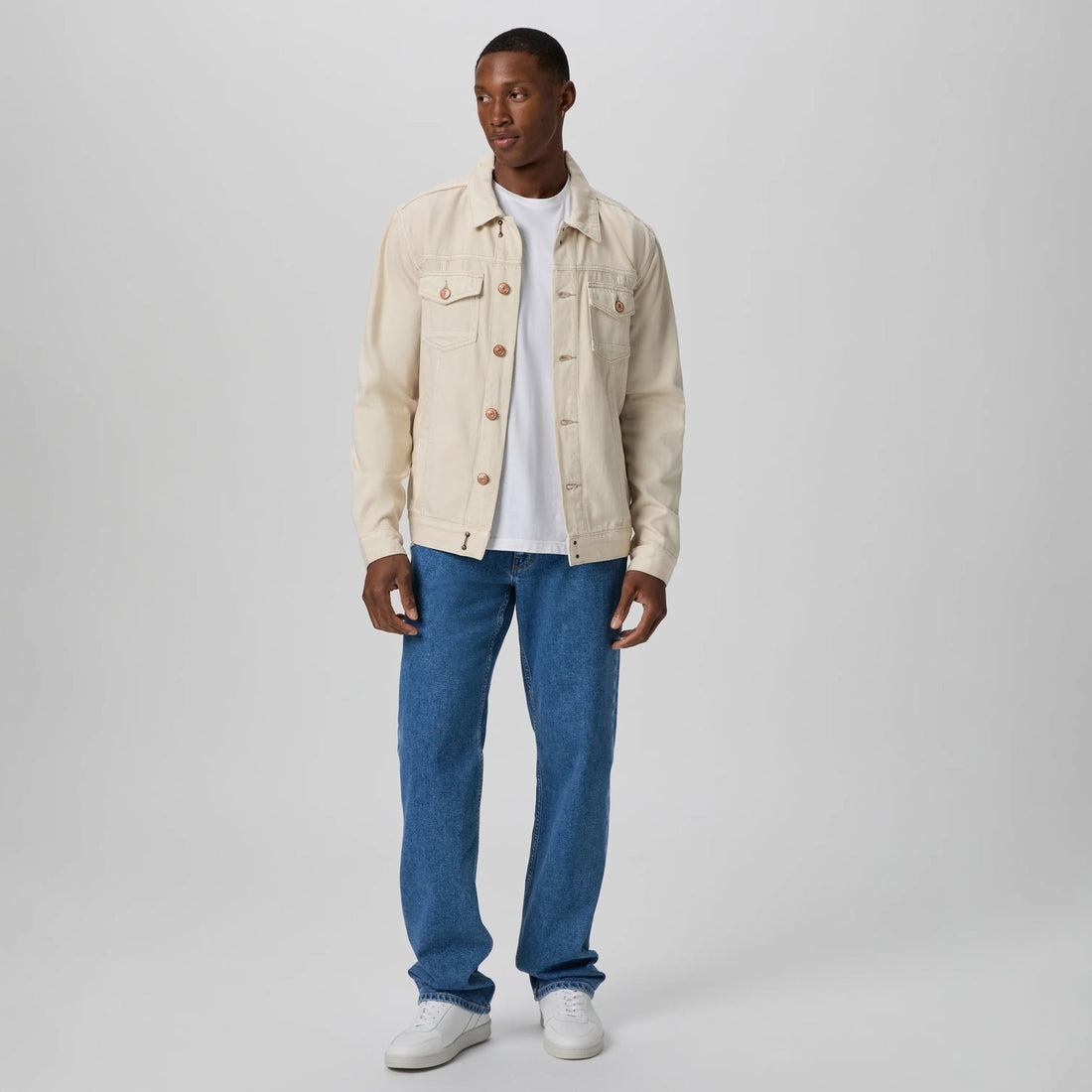 Natural (Beige) Lightweight Denim Scout Jacket - Paige