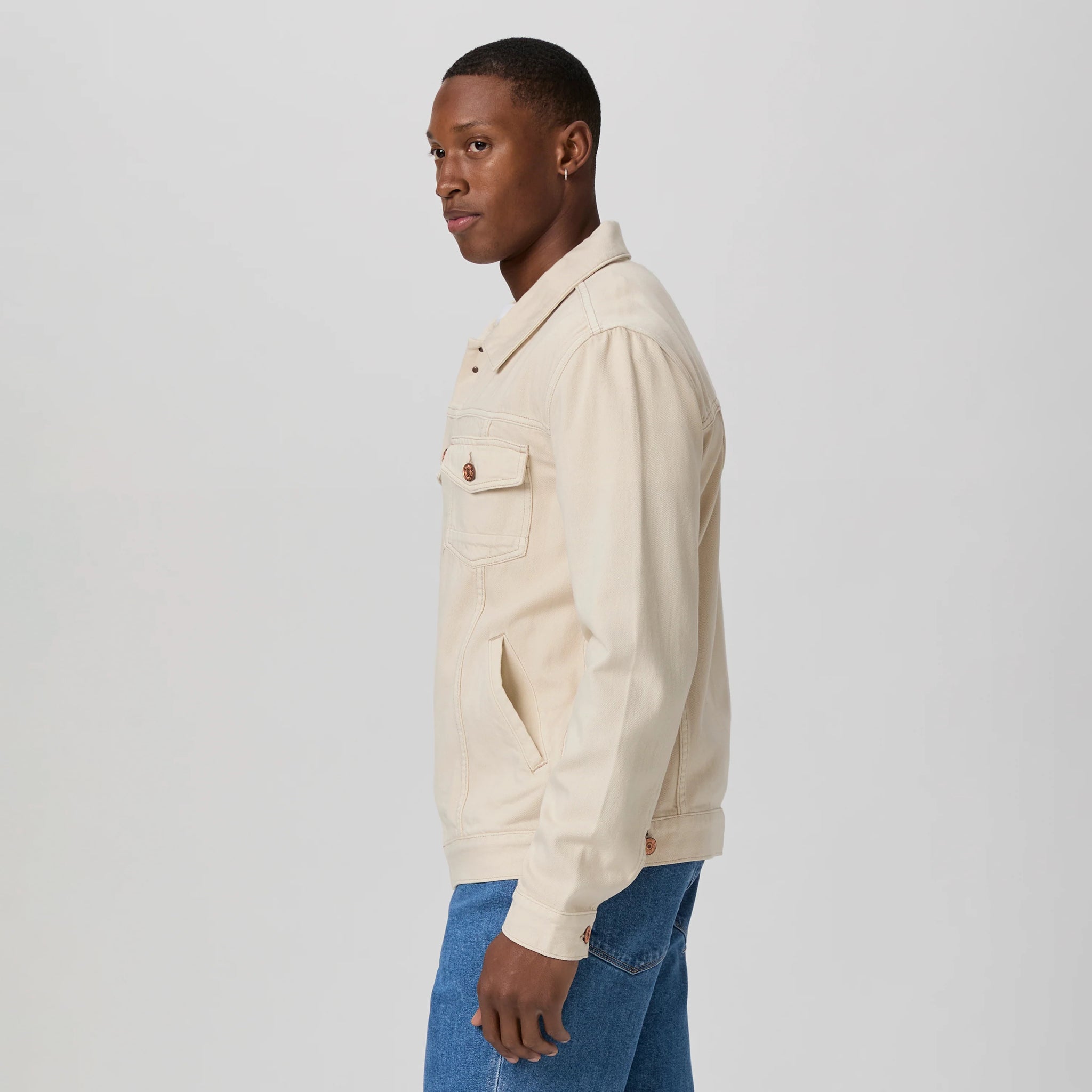 Natural (Beige) Lightweight Denim Scout Jacket - Paige