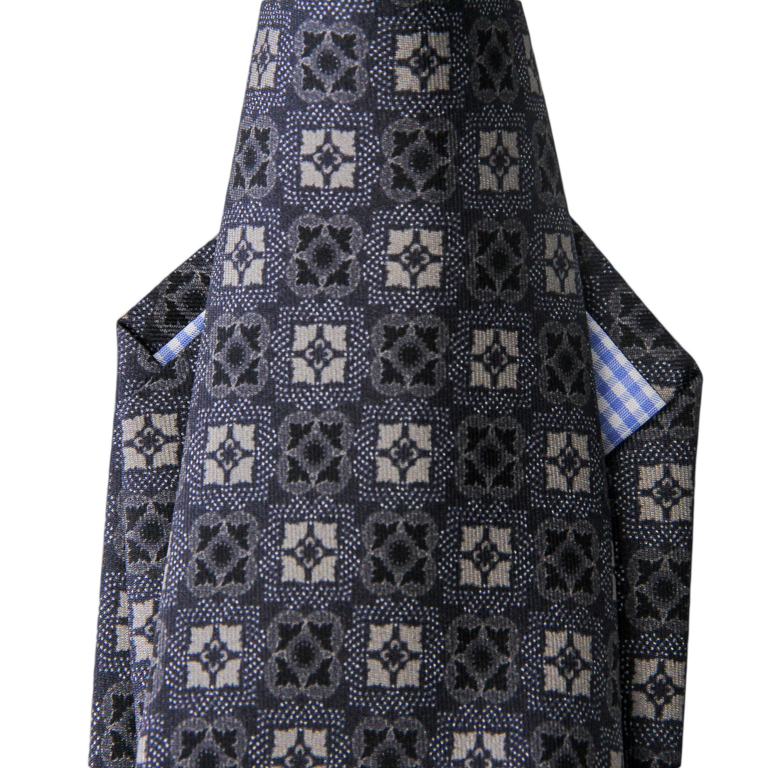 Gray Medallion Silk Tie - Marchesi di Como - Boutique Jacques Last Call