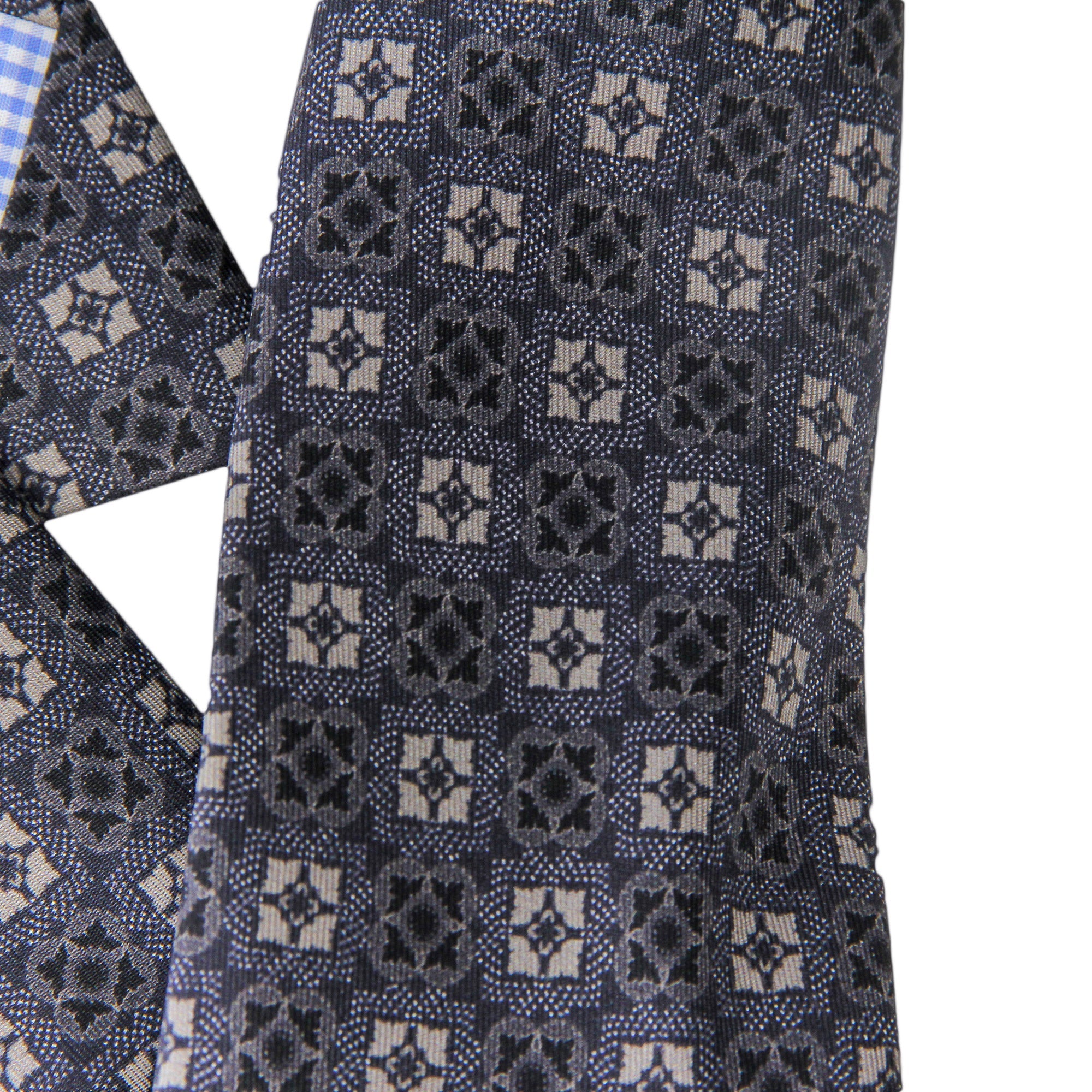 Gray Medallion Silk Tie - Marchesi di Como - Boutique Jacques Last Call
