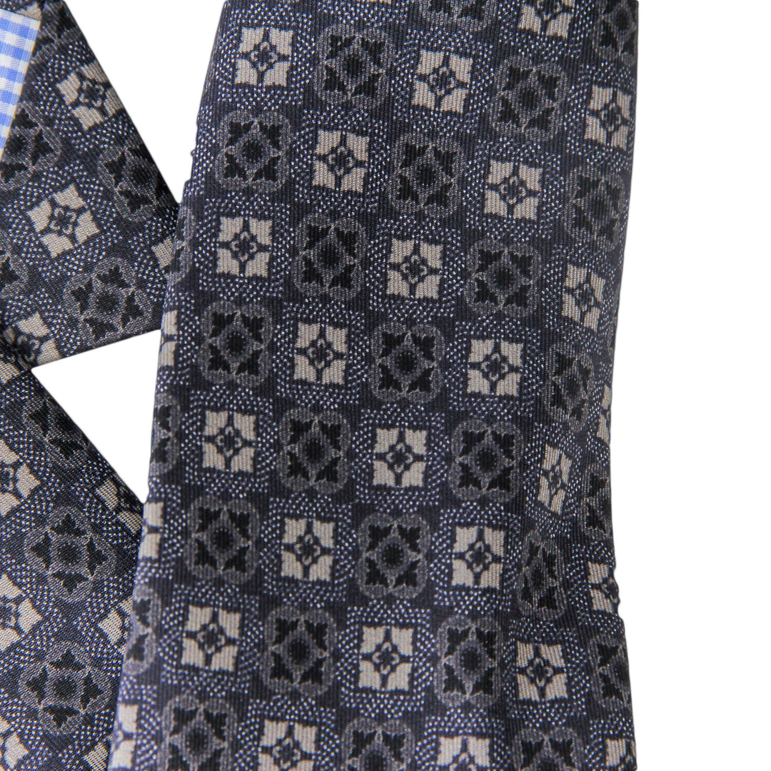 Gray Medallion Silk Tie - Marchesi di Como - Boutique Jacques Last Call