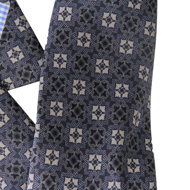 Gray Medallion Silk Tie - Marchesi di Como - Boutique Jacques Last Call