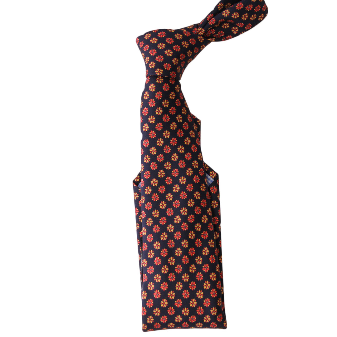 Navy Flower Silk Tie - Marchesi di Como - Boutique Jacques Last Call