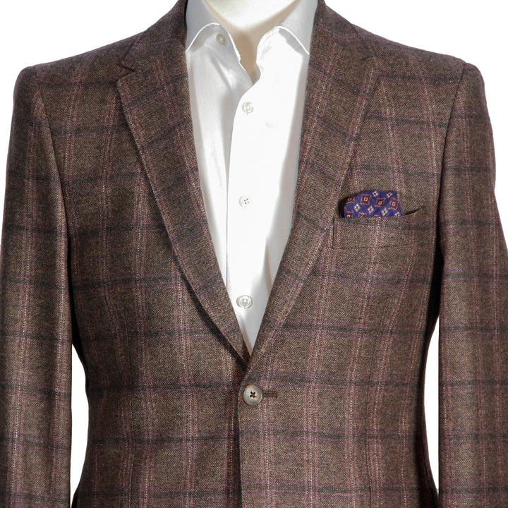 Brown Check Contemporary Fit Sport Coat - Boutique Jacques Last Call