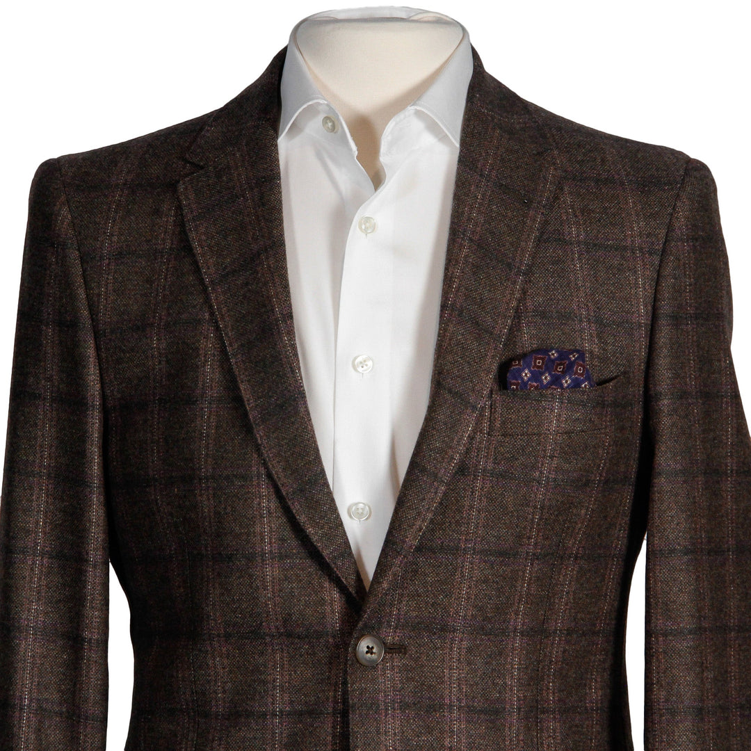 Brown Check Contemporary Fit Sport Coat - Boutique Jacques Last Call