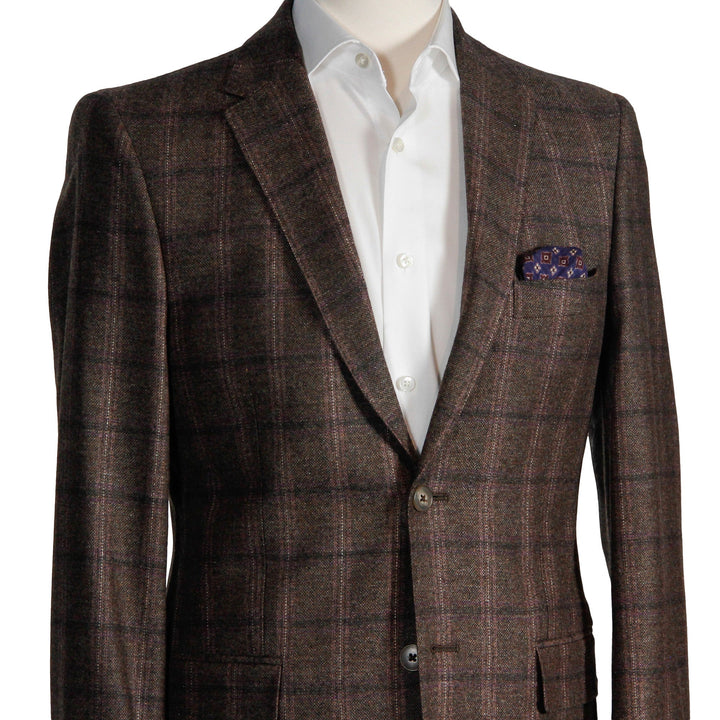 Brown Check Contemporary Fit Sport Coat - Boutique Jacques Last Call