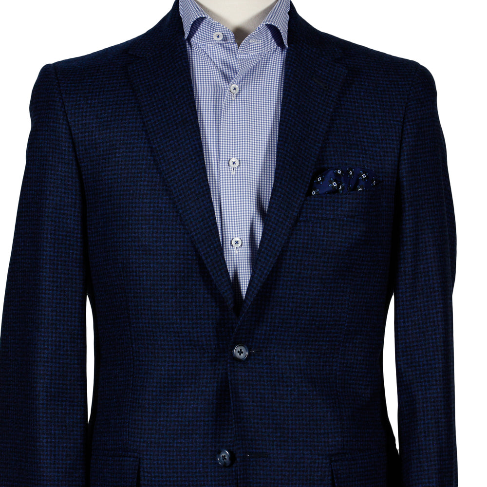 Blue Micro Check Contemporary Fit Sport Coat - Boutique Jacques Last Call