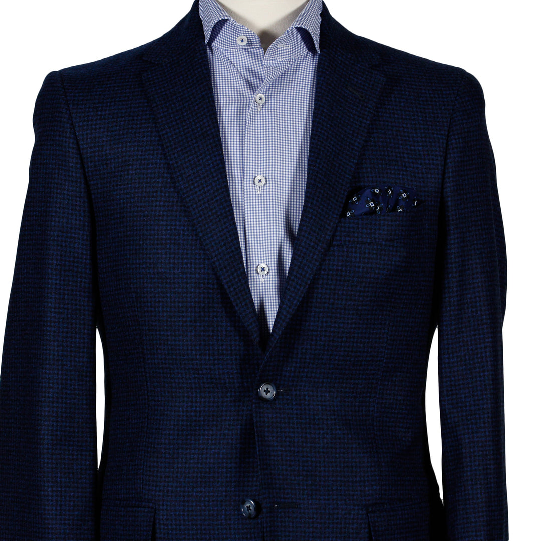 Blue Micro Check Contemporary Fit Sport Coat - Boutique Jacques Last Call