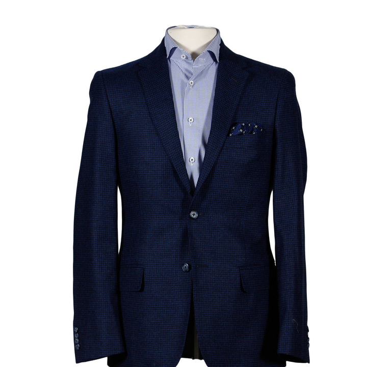 Blue Micro Check Contemporary Fit Sport Coat - Boutique Jacques Last Call