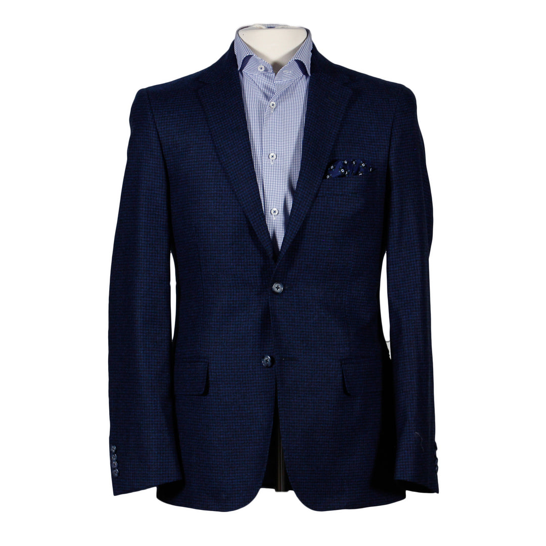 Blue Micro Check Contemporary Fit Sport Coat - Boutique Jacques Last Call