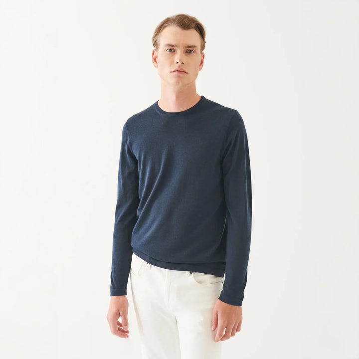 Imperial Blue Extra-Fine Merino Sweater - Patrick Assaraf - Boutique Jacques Last Call