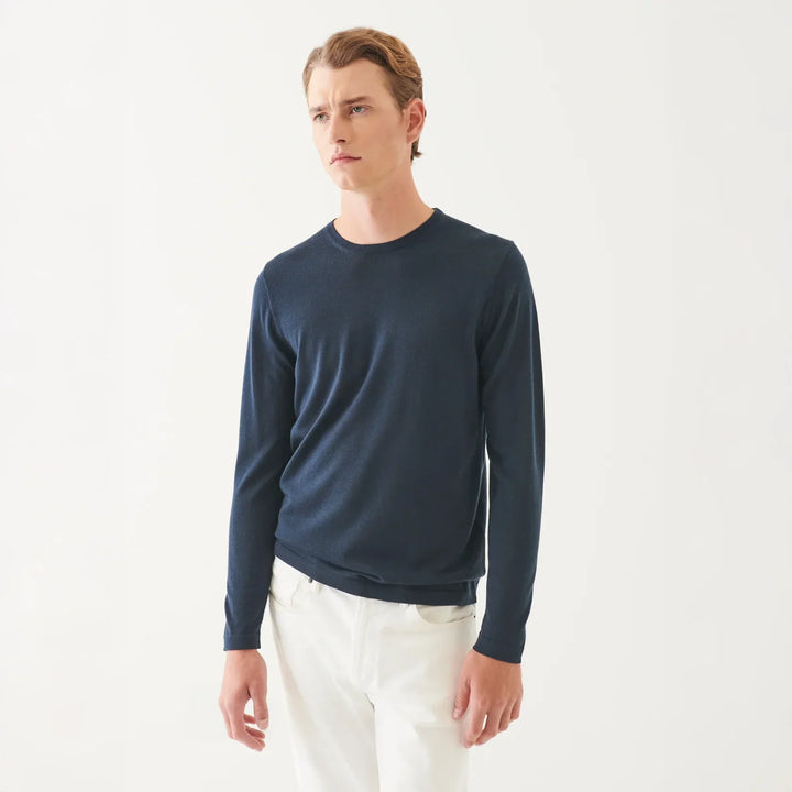 Imperial Blue Extra-Fine Merino Sweater - Patrick Assaraf - Boutique Jacques Last Call