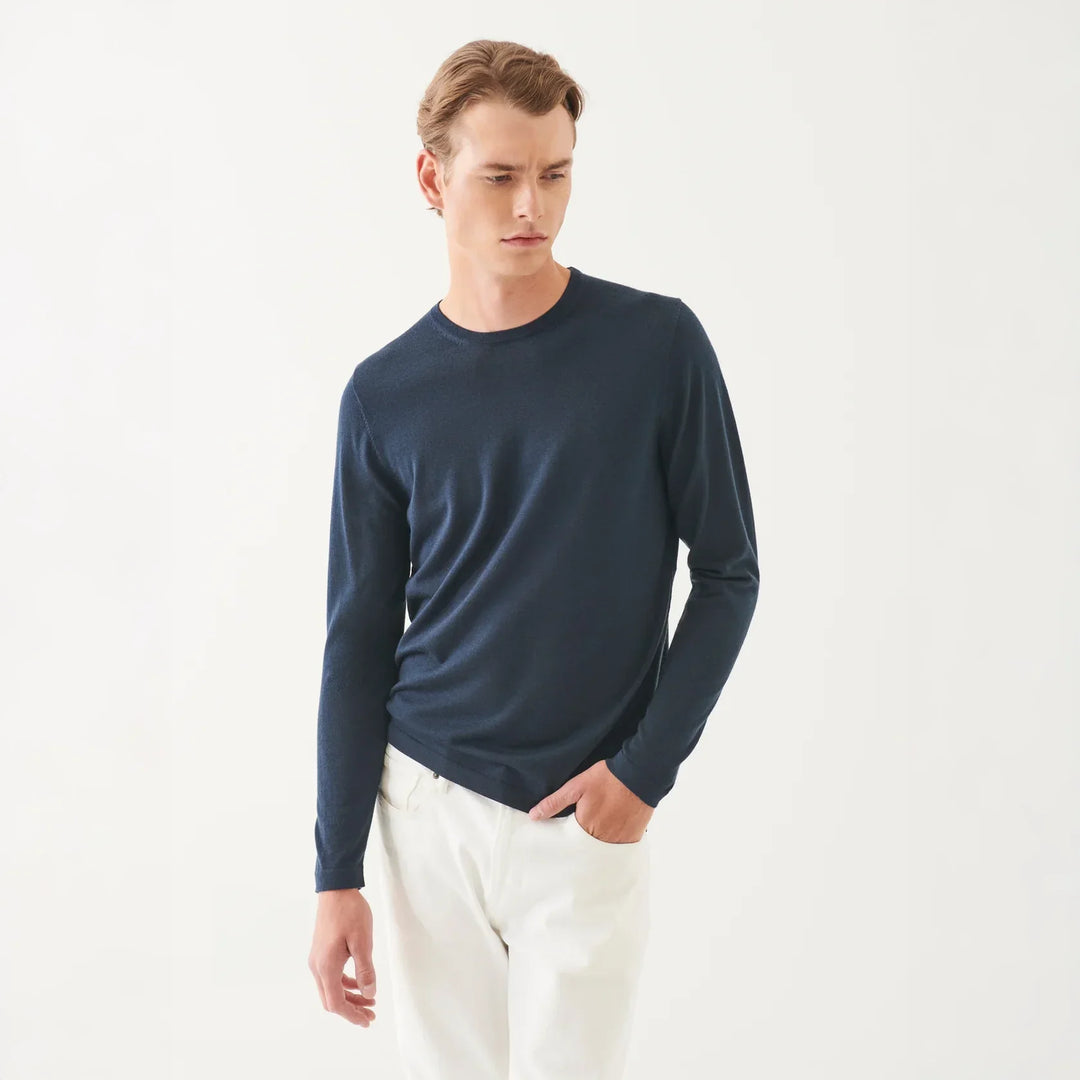 Imperial Blue Extra-Fine Merino Sweater - Patrick Assaraf - Boutique Jacques Last Call