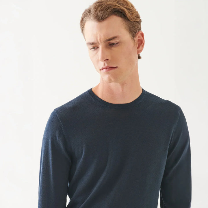 Imperial Blue Extra-Fine Merino Sweater - Patrick Assaraf - Boutique Jacques Last Call