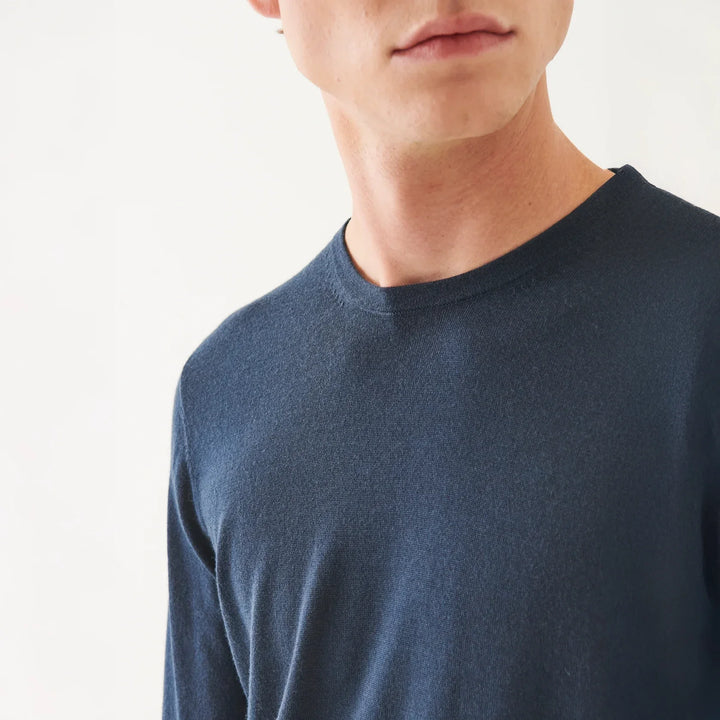 Imperial Blue Extra-Fine Merino Sweater - Patrick Assaraf - Boutique Jacques Last Call