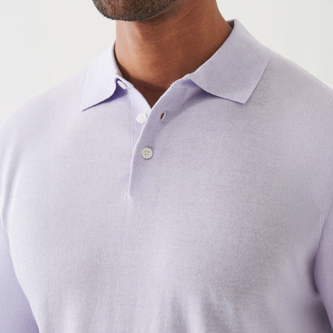 Lavender Cupro-Merino Knit Polo Shirt - Patrick Assaraf