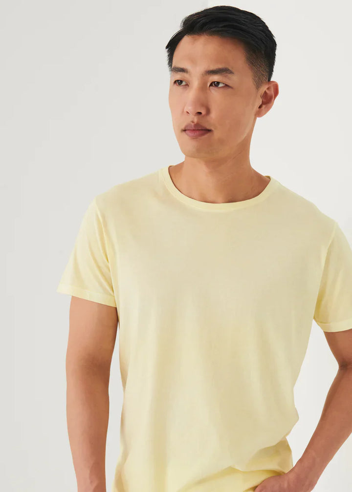 Sunlight Yellow Pima Spray Wash T-Shirt - Patrick Assaraf - Boutique Jacques Last Call