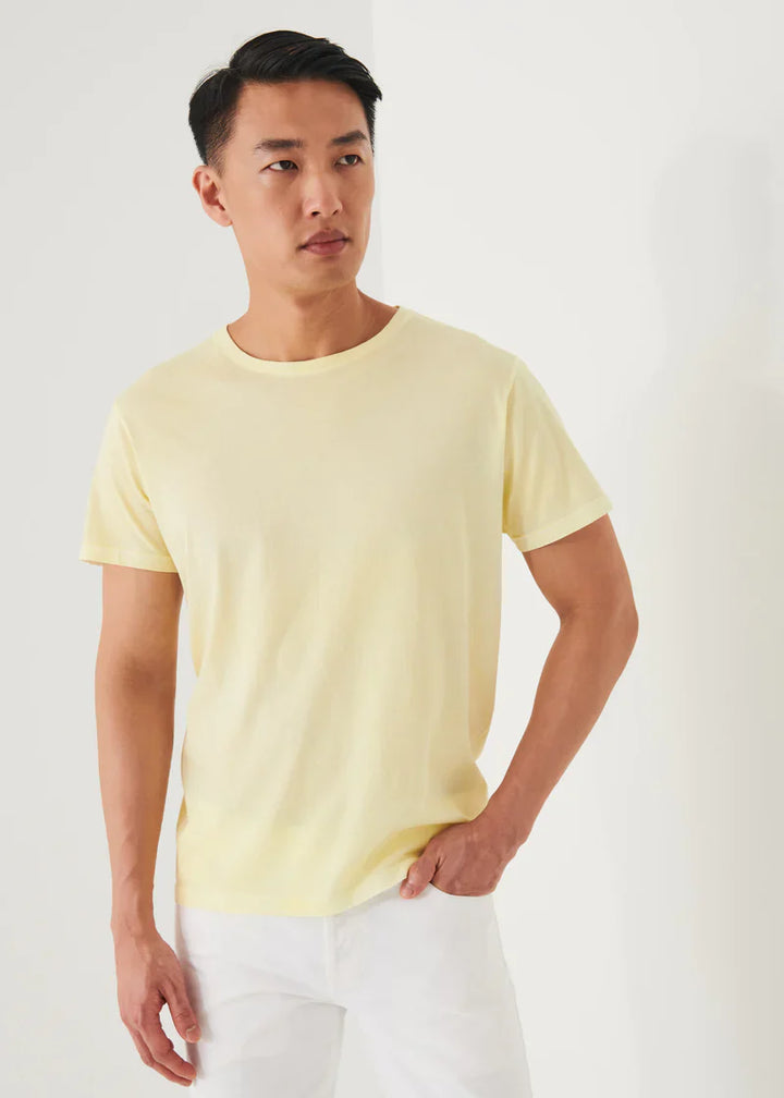 Sunlight Yellow Pima Spray Wash T-Shirt - Patrick Assaraf - Boutique Jacques Last Call