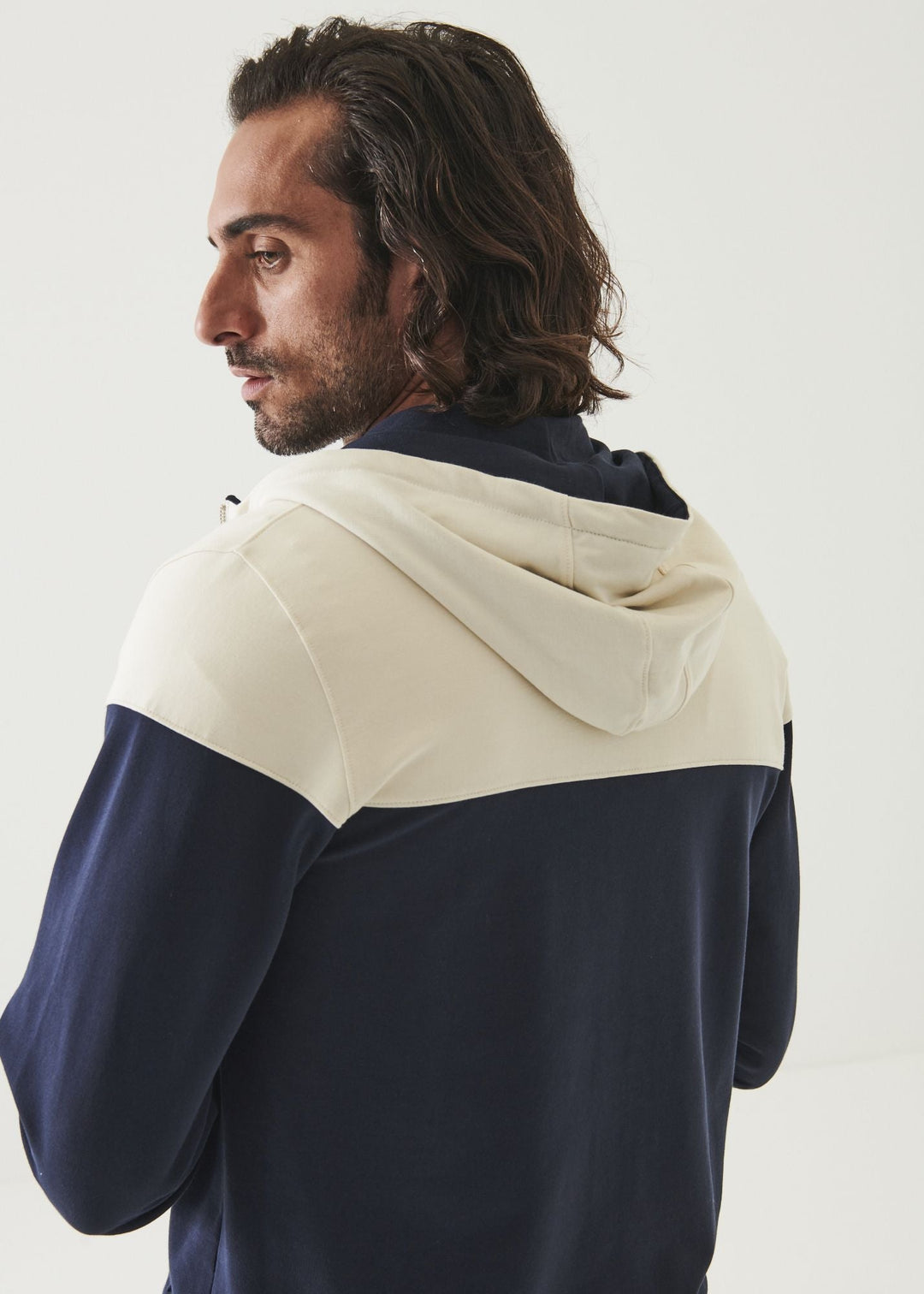 Blue French Terry Block Hoodie - Patrick Assaraf - Boutique Jacques Last Call