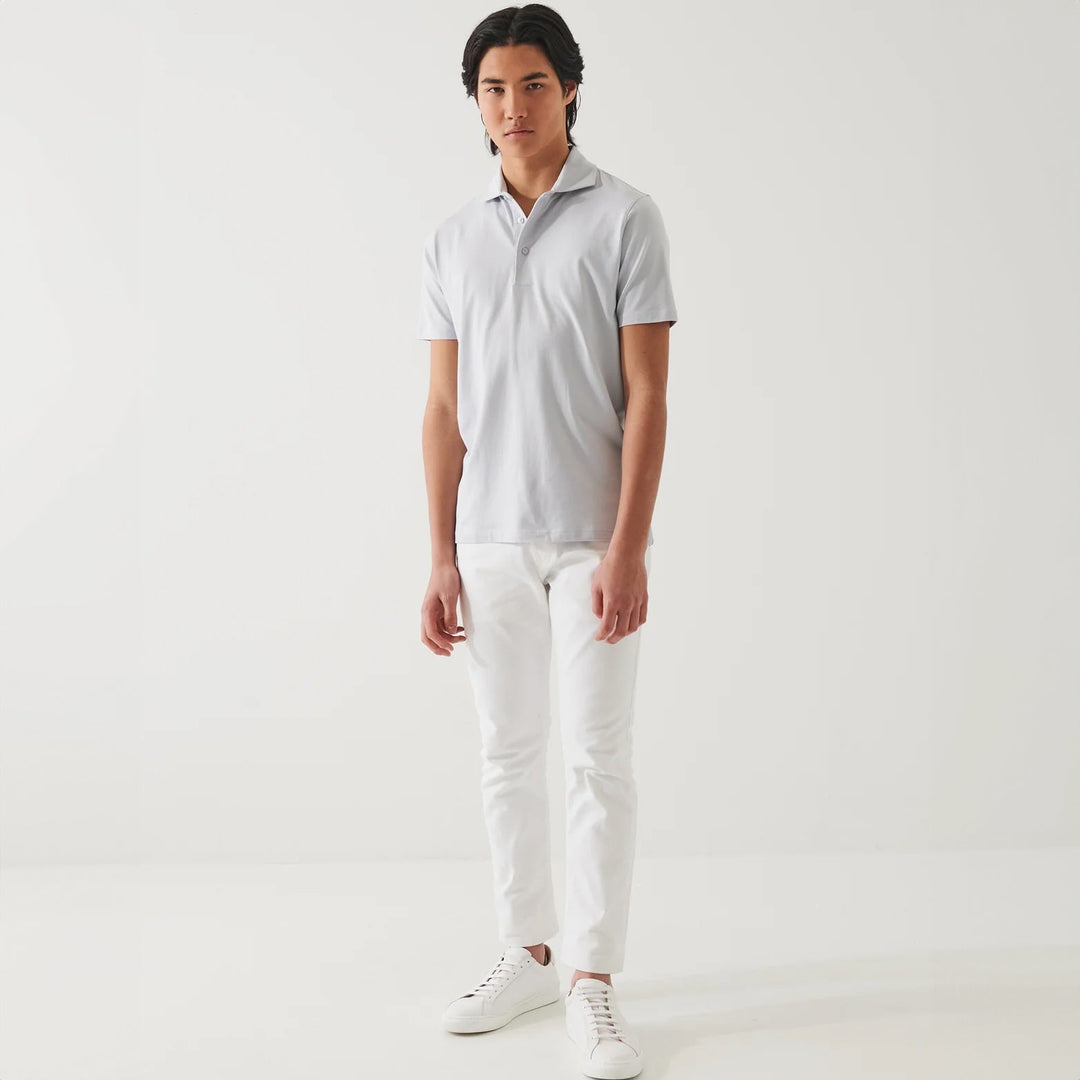 Glacier Blue Iconic Pima Cotton Stretch Short Sleeve Polo - Patrick Assaraf - Boutique Jacques Last Call