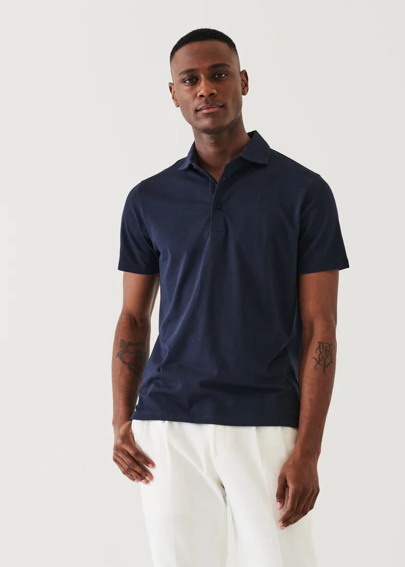 Midnight Iconic Pima Cotton Stretch Short Sleeve Polo - Patrick Assaraf - Boutique Jacques Last Call