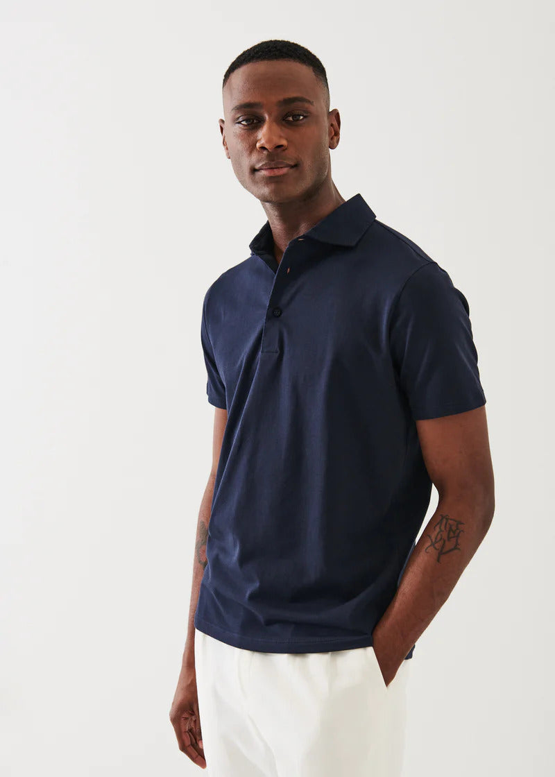 Midnight Iconic Pima Cotton Stretch Short Sleeve Polo - Patrick Assaraf - Boutique Jacques Last Call