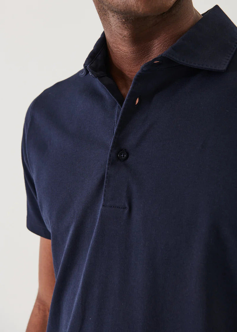 Midnight Iconic Pima Cotton Stretch Short Sleeve Polo - Patrick Assaraf - Boutique Jacques Last Call