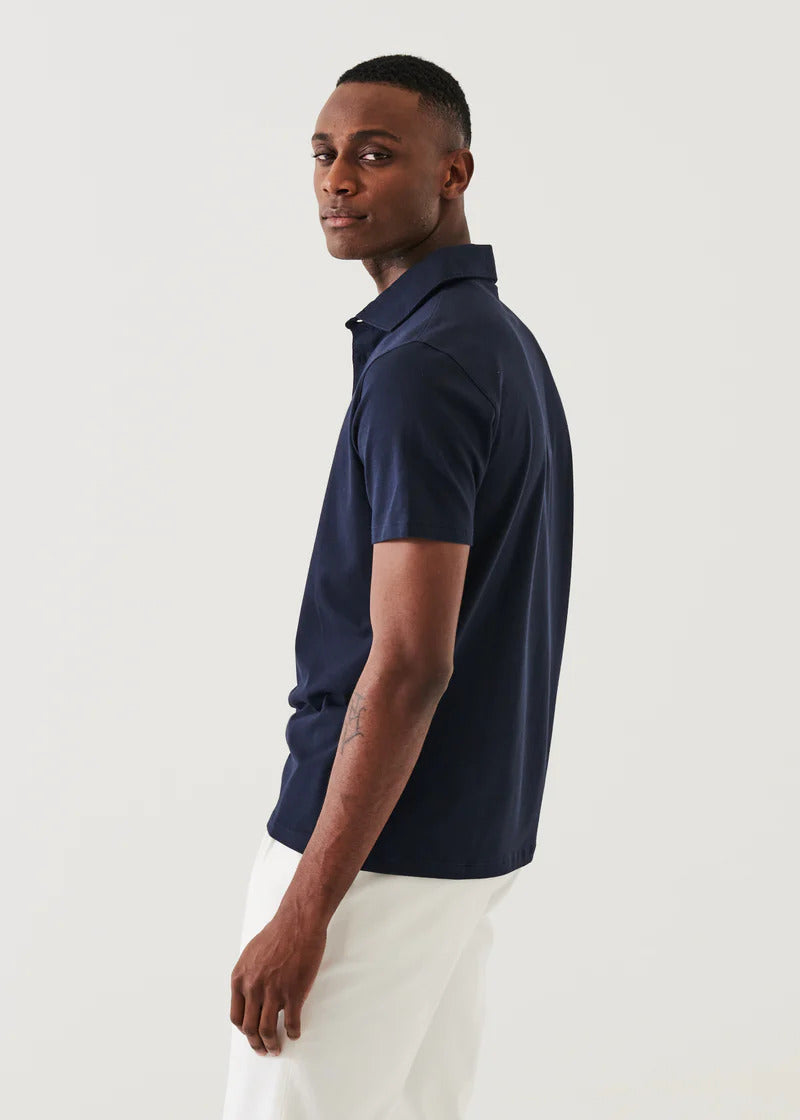 Midnight Iconic Pima Cotton Stretch Short Sleeve Polo - Patrick Assaraf - Boutique Jacques Last Call