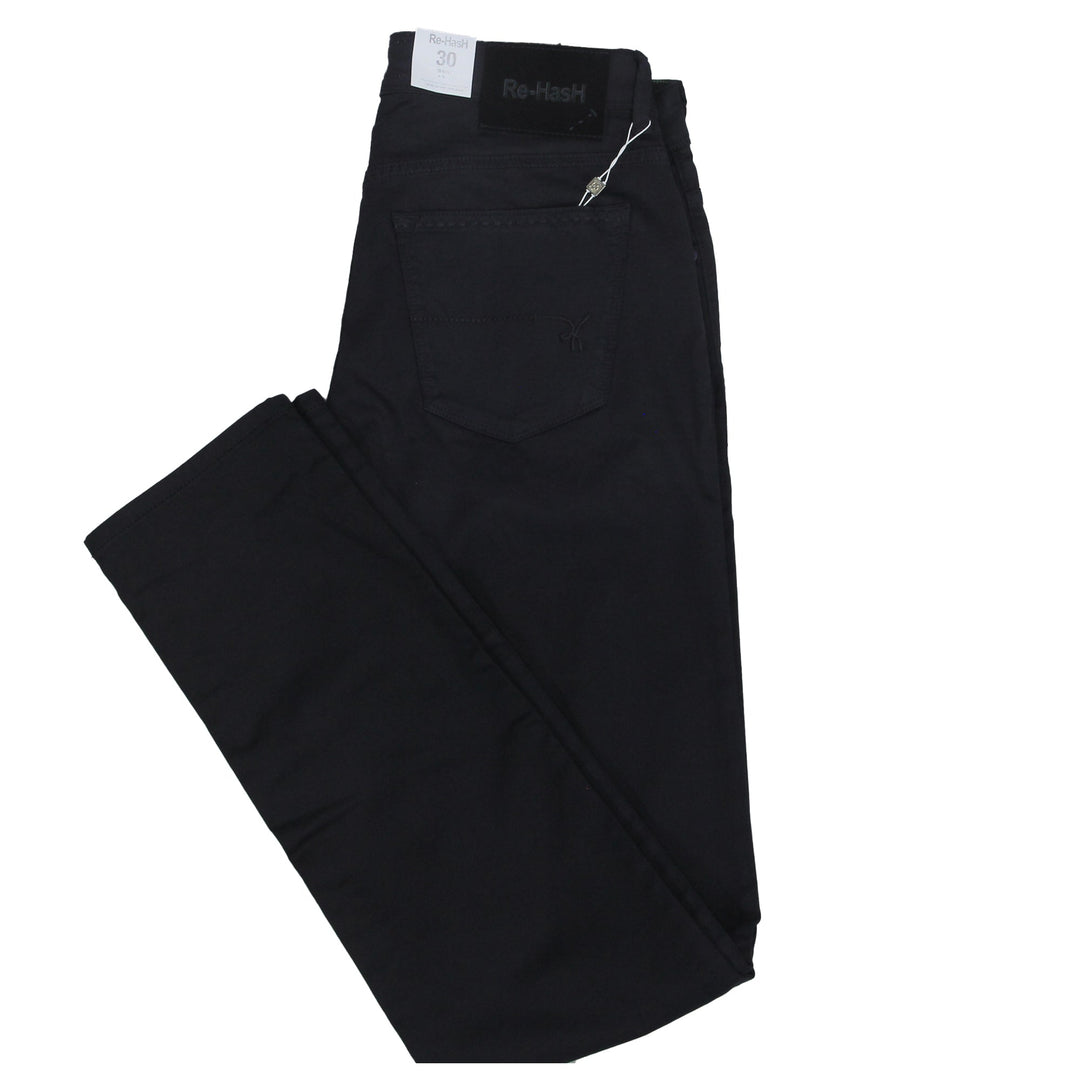 Midnight Blue Cotton-Lyocell Slim Fit Five Pocket Pants - Re-Hash - Boutique Jacques Last Call