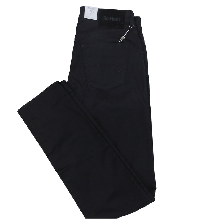 Midnight Blue Cotton-Lyocell Slim Fit Five Pocket Pants - Re-Hash - Boutique Jacques Last Call