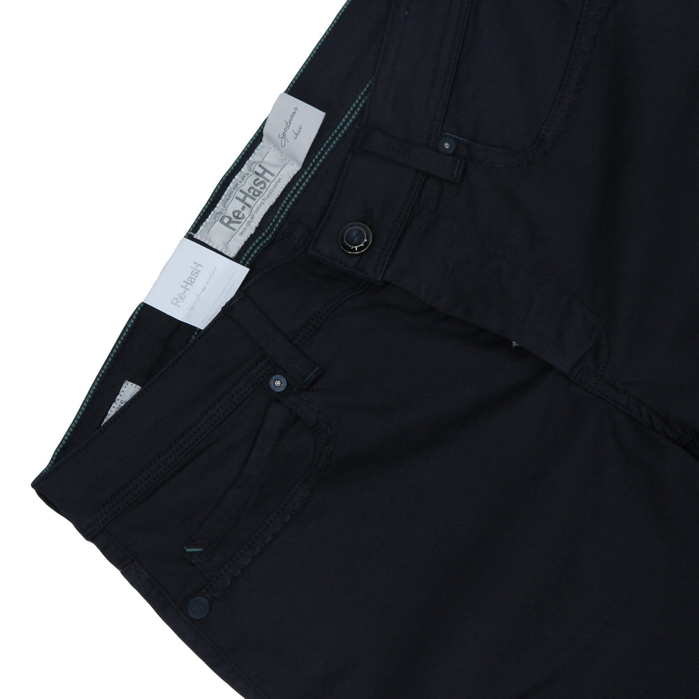 Midnight Blue Cotton-Lyocell Slim Fit Five Pocket Pants - Re-Hash - Boutique Jacques Last Call