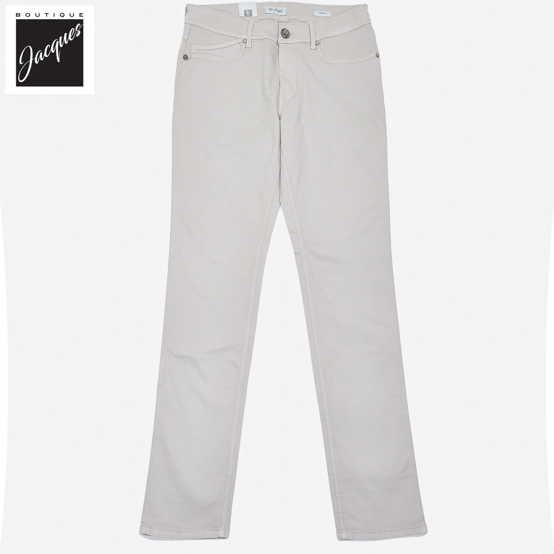 Putty Gray Cotton-Lyocell Twill 5-Pocket Pants - Re-Hash
