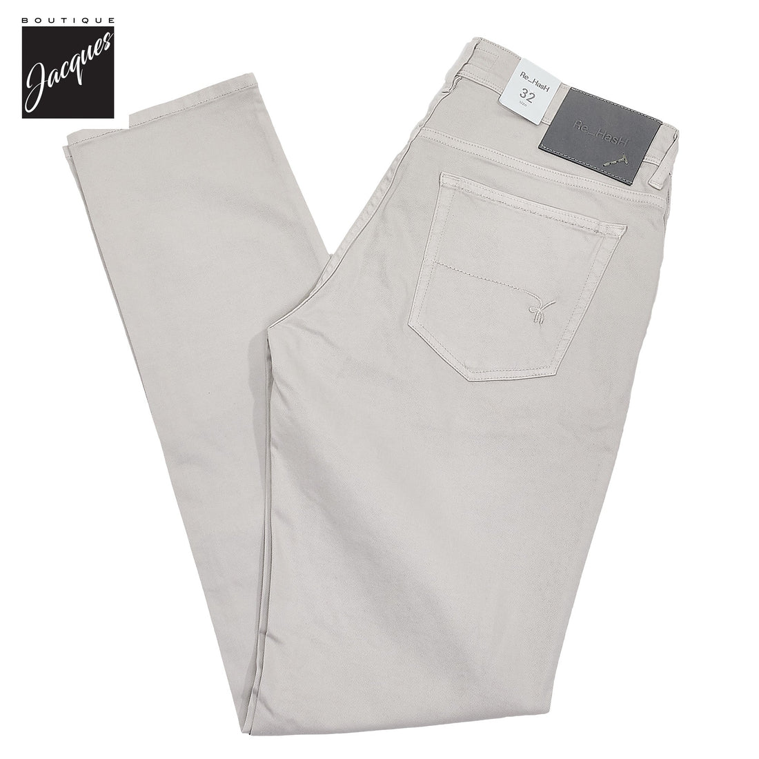 Putty Gray Cotton-Lyocell Twill 5-Pocket Pants - Re-Hash