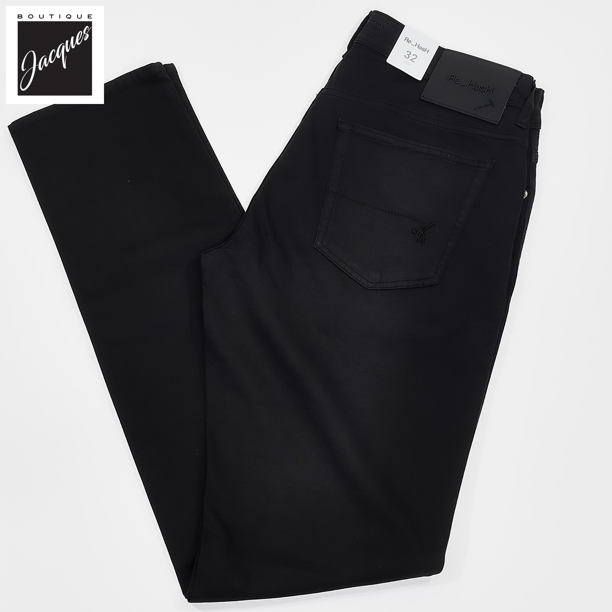 Black Cotton-Lyocell Twill 5-Pocket Pants - Re-Hash