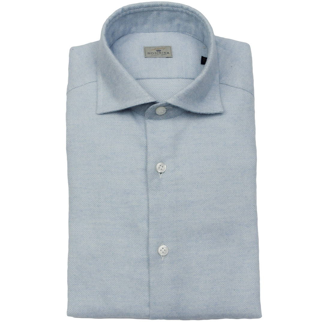 Light Blue Cotton Flannel Shirt - SONRISA - Boutique Jacques Last Call