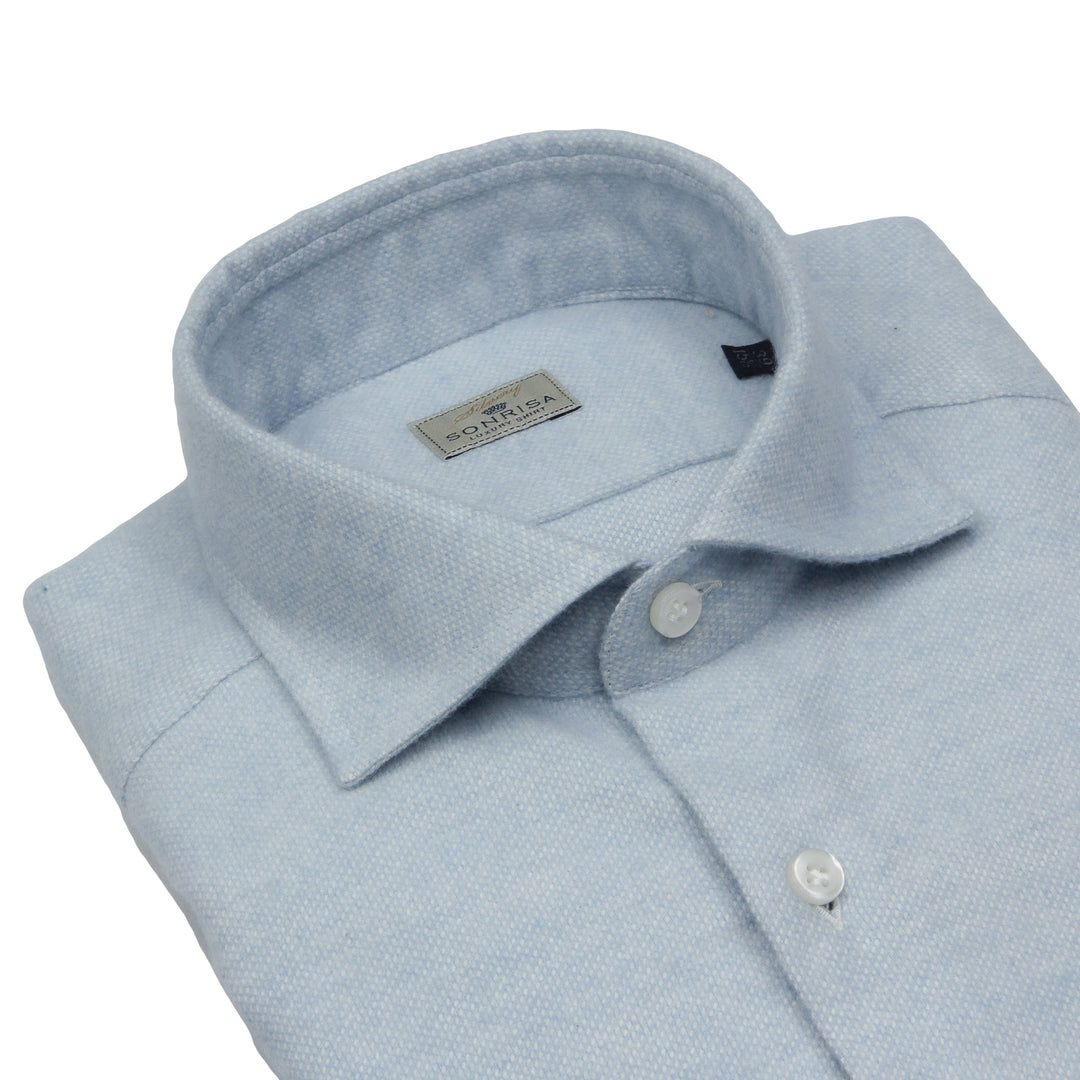Light Blue Cotton Flannel Shirt - SONRISA - Boutique Jacques Last Call