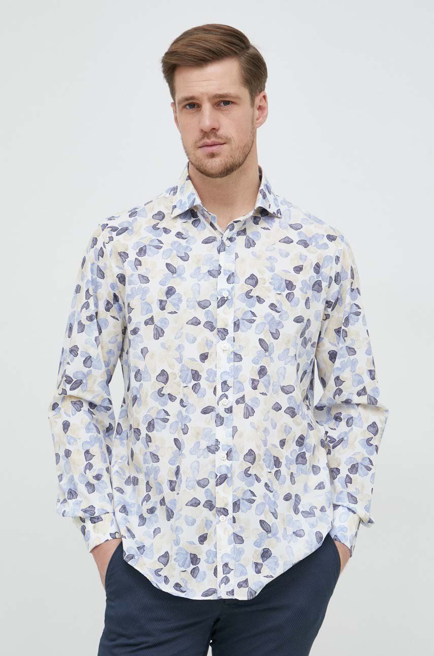 Blue Floral Poplin Casual Shirt - Paul & Shark - Boutique Jacques Last Call