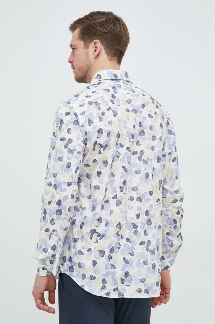 Blue Floral Poplin Casual Shirt - Paul & Shark - Boutique Jacques Last Call