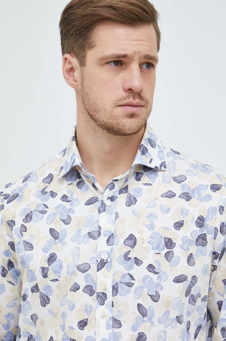 Blue Floral Poplin Casual Shirt - Paul & Shark - Boutique Jacques Last Call
