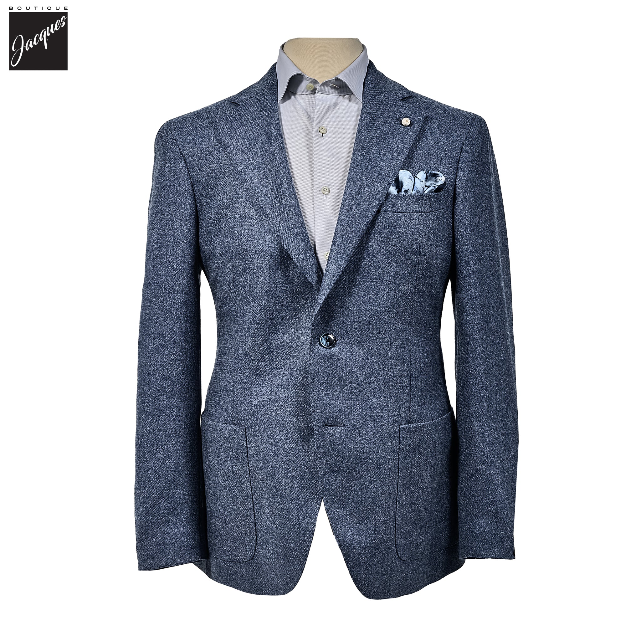 Blue Wool-Cashmere Contemporary Dream Fit Sport Jacket - Luigi Bianchi