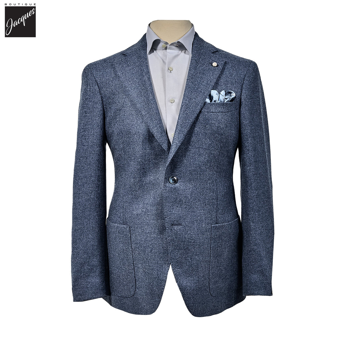 Blue Wool-Cashmere Contemporary Dream Fit Sport Jacket - Luigi Bianchi