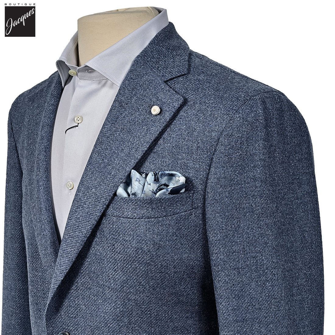 Blue Wool-Cashmere Contemporary Dream Fit Sport Jacket - Luigi Bianchi
