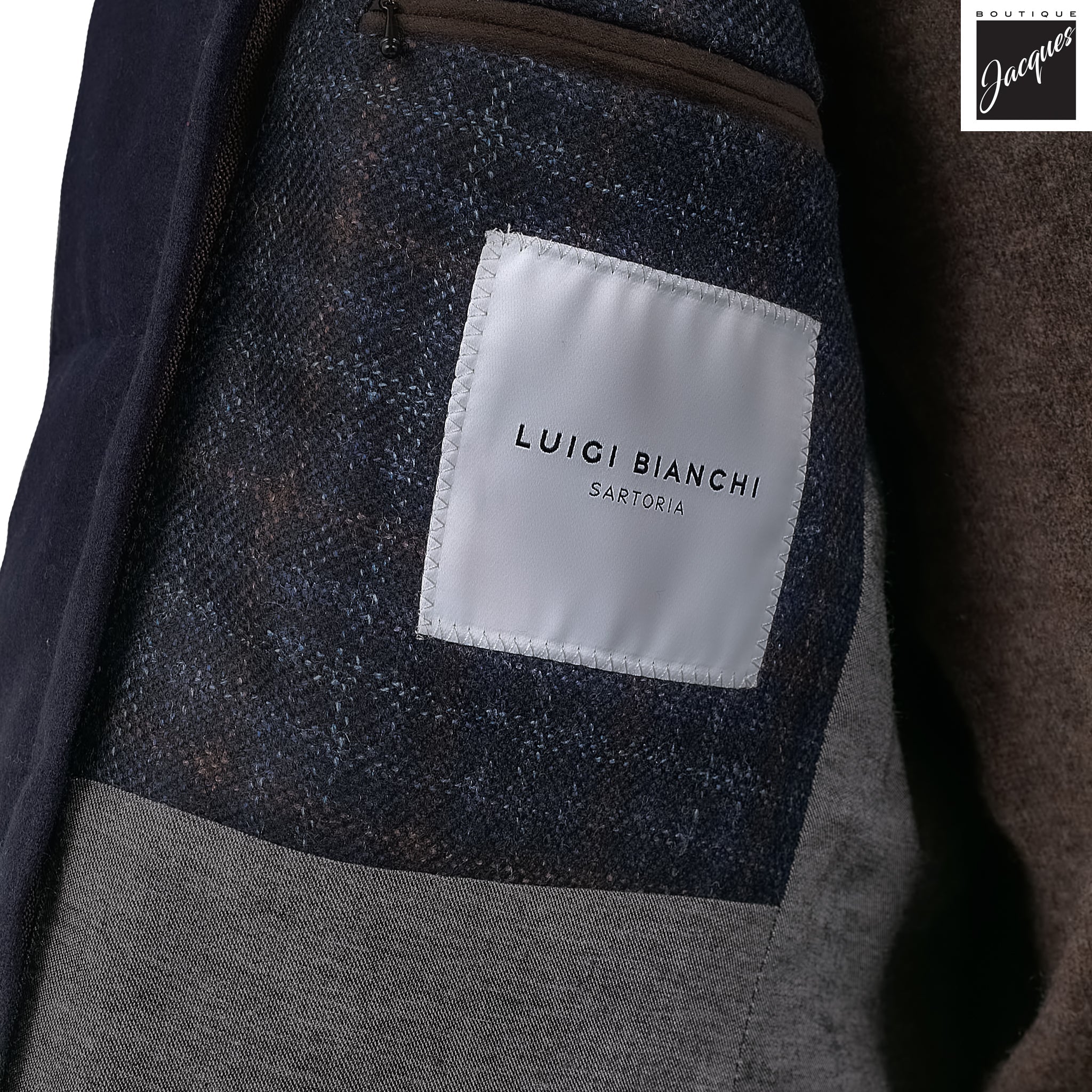Blue Check Wool Hybrid Sport Jacket with Bib - Luigi Bianchi