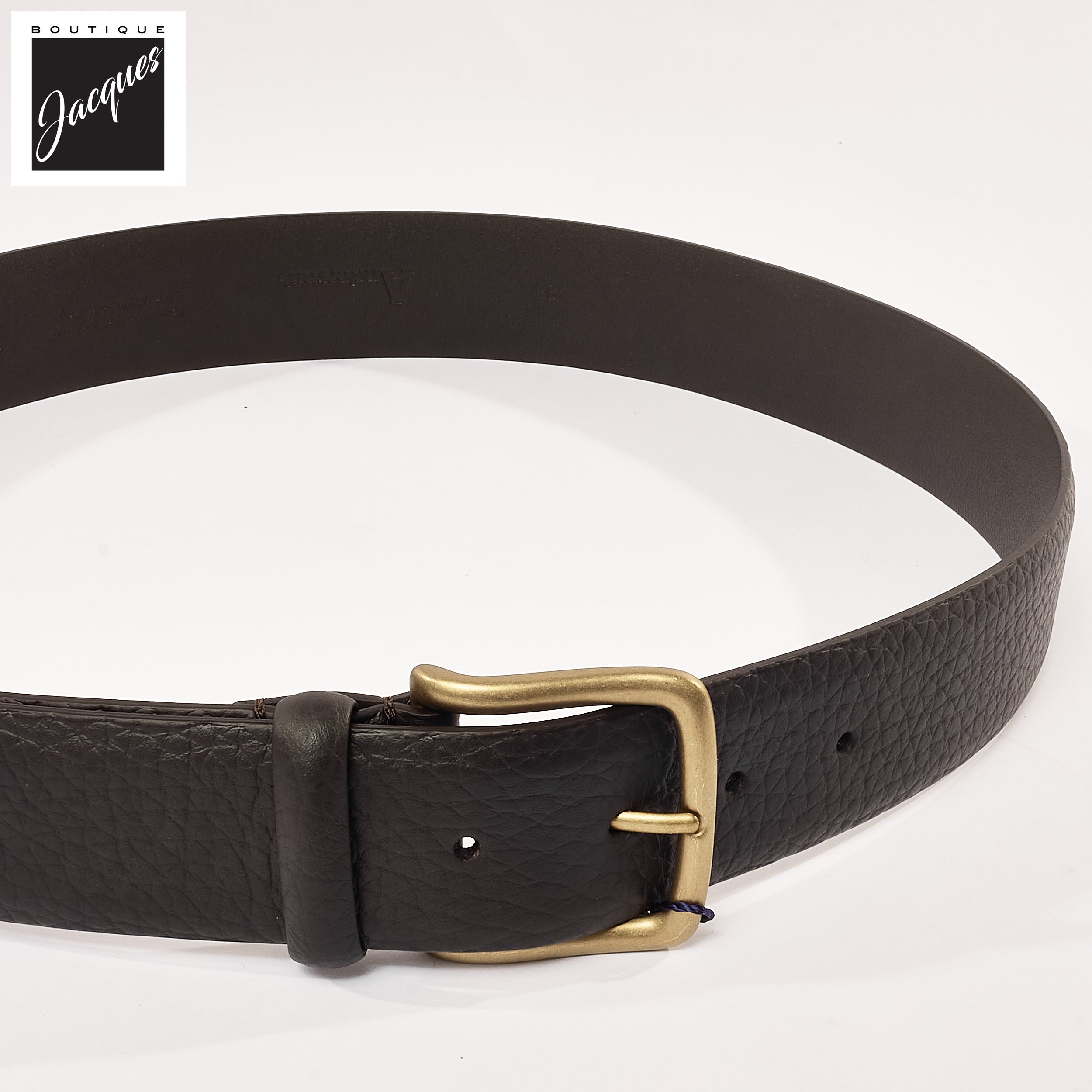 Dark Brown Full-Grain Calf Leather Casual Belt - Anderson's